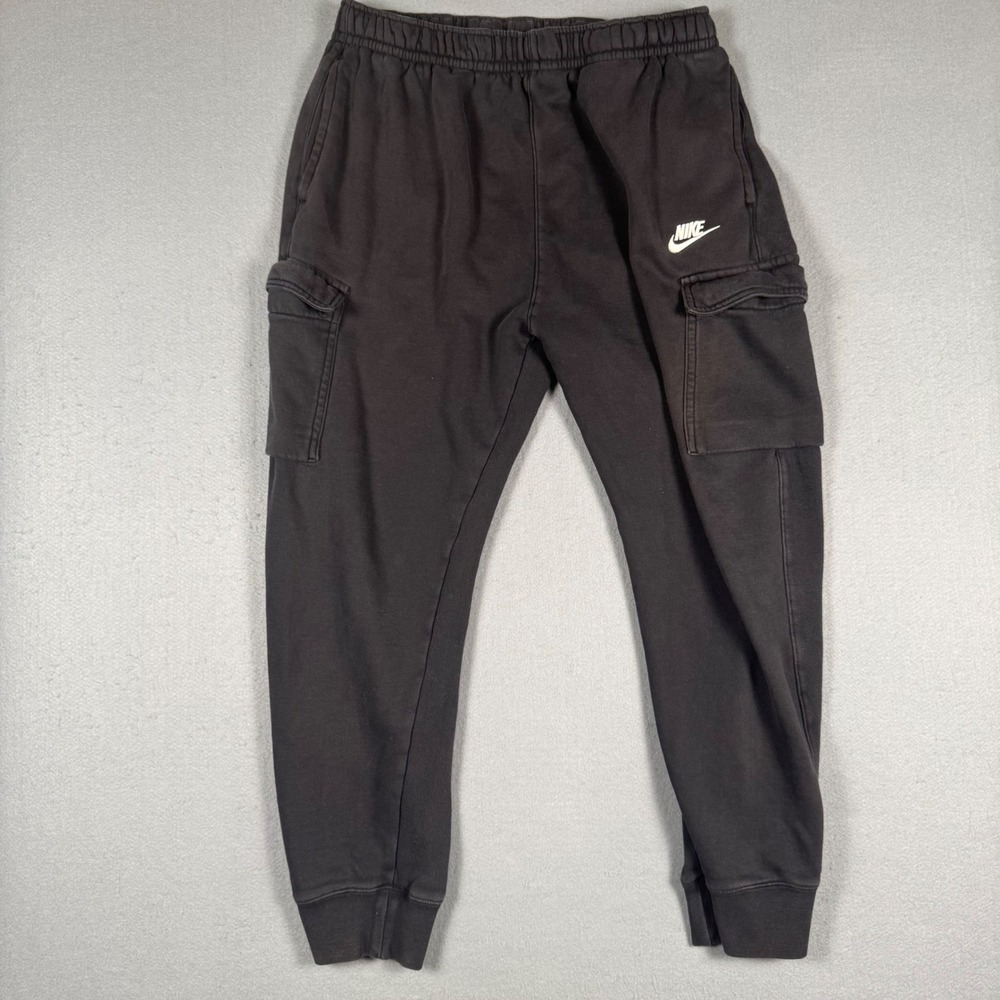 Nike Cargo Joggers Mens Large Black Fleece Sweatpants CD3129-010 Activewear L